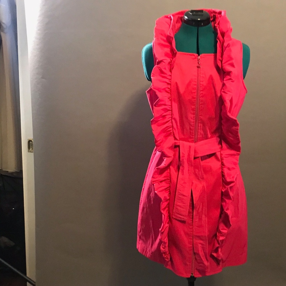 Samuel Dong Raspberry Ruffle Collar Dress Large - Picture 6 of 8